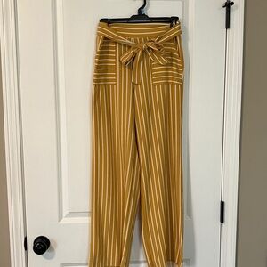 See You Monday Mustard Striped Straight Leg Pants